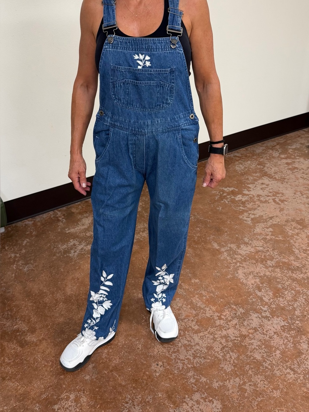 VTG 90s Agapo Embroidered Denim Overalls Women’s PS Floral Cottagecore